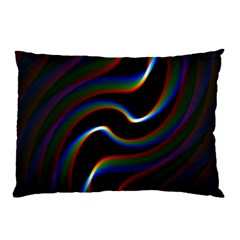 Rainbow Waves Art Iridescent Pillow Case by Amaryn4rt