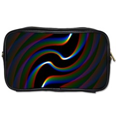 Rainbow Waves Art Iridescent Toiletries Bag (one Side) by Amaryn4rt