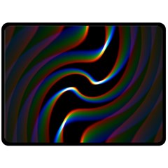 Rainbow Waves Art Iridescent Fleece Blanket (large)  by Amaryn4rt