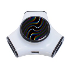 Rainbow Waves Art Iridescent 3-port Usb Hub by Amaryn4rt