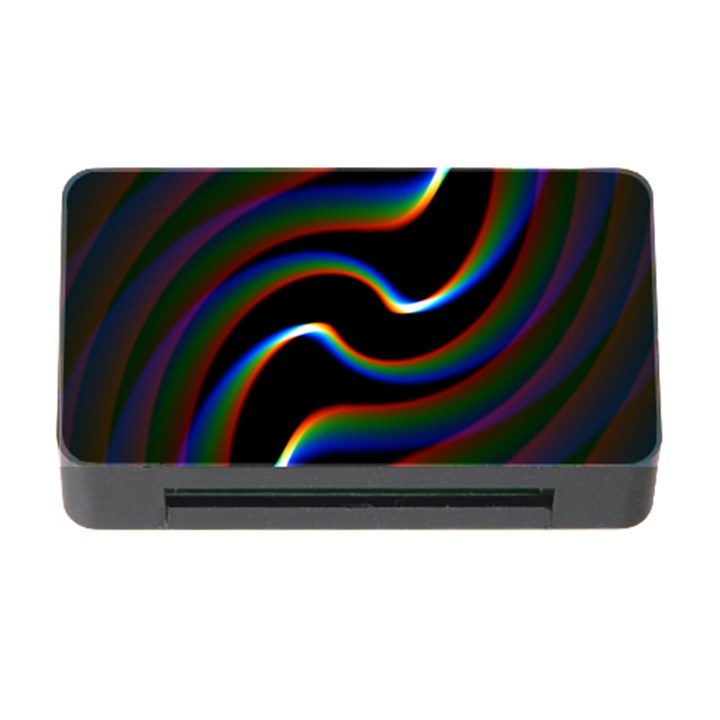 Rainbow Waves Art Iridescent Memory Card Reader with CF