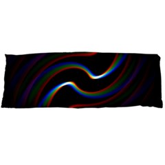 Rainbow Waves Art Iridescent Body Pillow Case (dakimakura) by Amaryn4rt