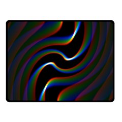 Rainbow Waves Art Iridescent Double Sided Fleece Blanket (small)  by Amaryn4rt