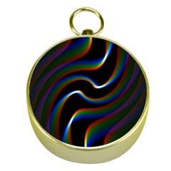 Rainbow Waves Art Iridescent Gold Compasses by Amaryn4rt