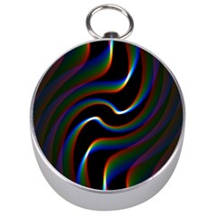 Rainbow Waves Art Iridescent Silver Compasses by Amaryn4rt