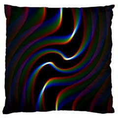 Rainbow Waves Art Iridescent Standard Flano Cushion Case (two Sides) by Amaryn4rt