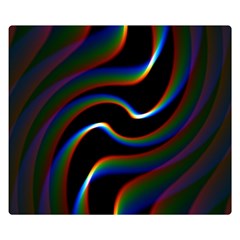 Rainbow Waves Art Iridescent Double Sided Flano Blanket (small)  by Amaryn4rt