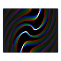 Rainbow Waves Art Iridescent Double Sided Flano Blanket (large)  by Amaryn4rt