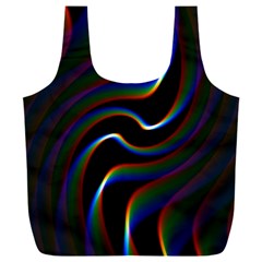 Rainbow Waves Art Iridescent Full Print Recycle Bag (xxl) by Amaryn4rt