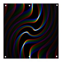 Rainbow Waves Art Iridescent Banner And Sign 3  X 3 