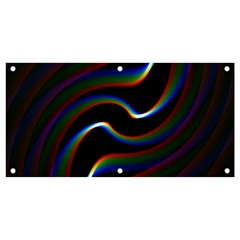 Rainbow Waves Art Iridescent Banner And Sign 4  X 2  by Amaryn4rt