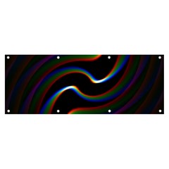 Rainbow Waves Art Iridescent Banner And Sign 8  X 3  by Amaryn4rt