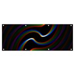 Rainbow Waves Art Iridescent Banner and Sign 8  x 3  Front