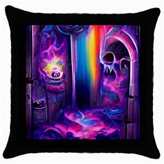 Purple Drawing Digital Art Throw Pillow Case (black) by Amaryn4rt