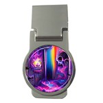 Purple Drawing Digital Art Money Clips (Round)  Front