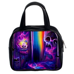 Purple Drawing Digital Art Classic Handbag (two Sides) by Amaryn4rt