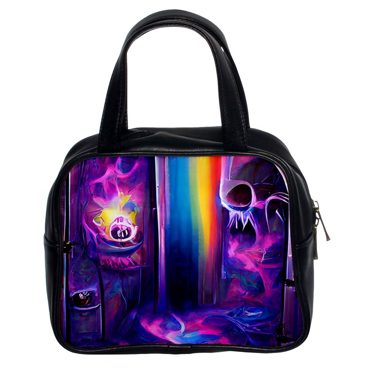 Purple Drawing Digital Art Classic Handbag (Two Sides)