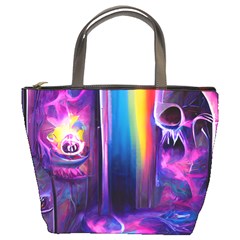 Purple Drawing Digital Art Bucket Bag by Amaryn4rt