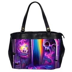 Purple Drawing Digital Art Oversize Office Handbag (2 Sides) by Amaryn4rt