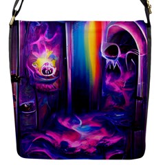 Purple Drawing Digital Art Flap Closure Messenger Bag (s) by Amaryn4rt