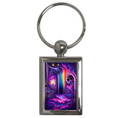 Purple Drawing Digital Art Key Chain (rectangle) by Amaryn4rt