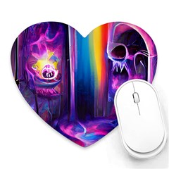 Purple Drawing Digital Art Heart Mousepads by Amaryn4rt