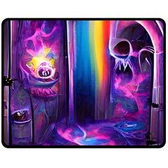 Purple Drawing Digital Art Fleece Blanket (medium) 