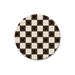 Illustration Checkered Pattern Decoration Magnet 3  (round) by Amaryn4rt