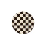 Illustration Checkered Pattern Decoration Golf Ball Marker Front