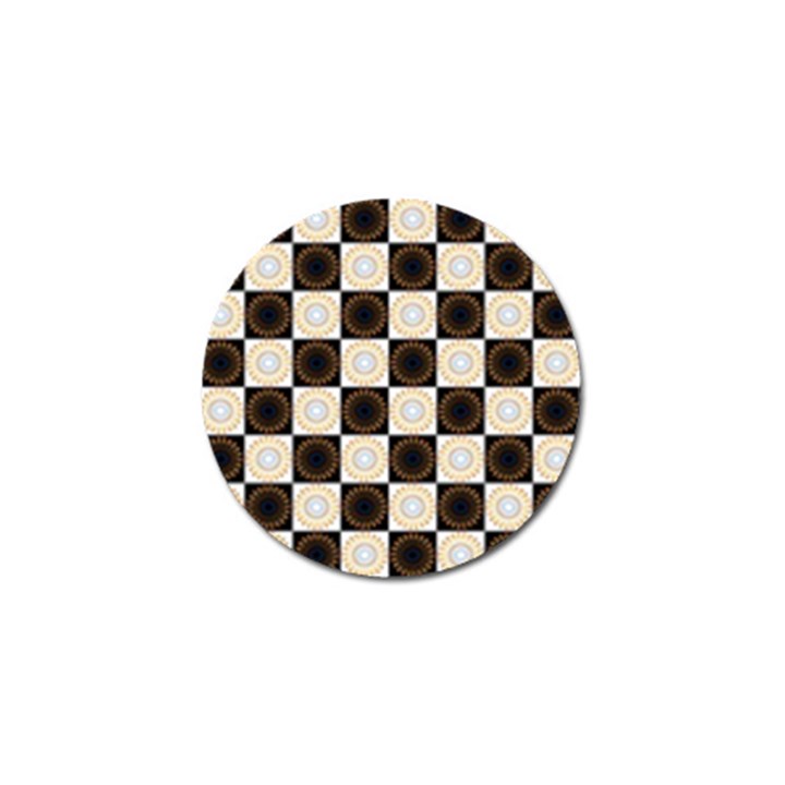 Illustration Checkered Pattern Decoration Golf Ball Marker