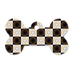 Illustration Checkered Pattern Decoration Dog Tag Bone (two Sides) by Amaryn4rt