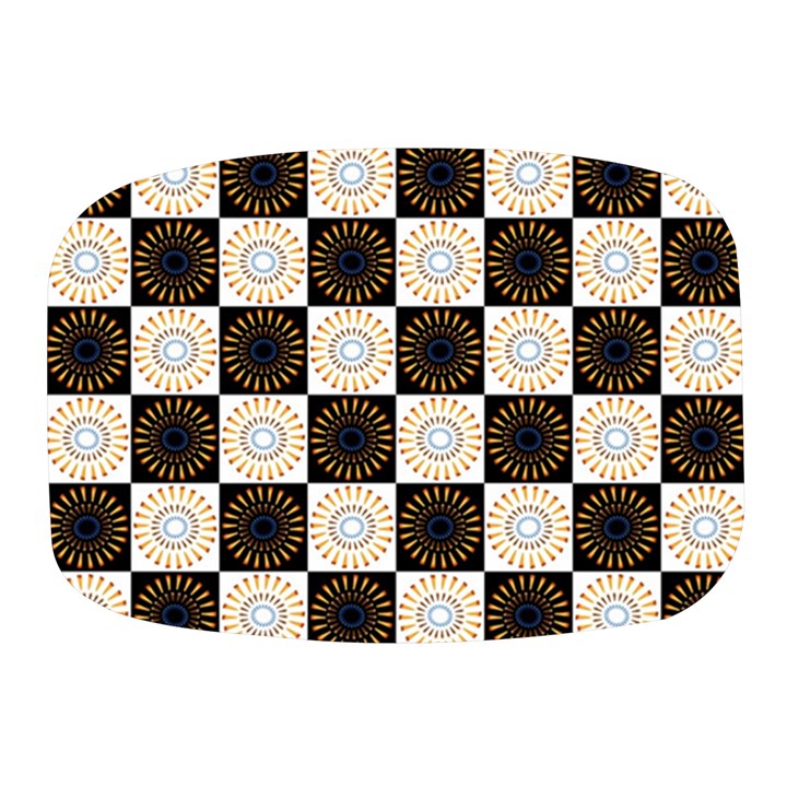 Illustration Checkered Pattern Decoration Mini Square Pill Box