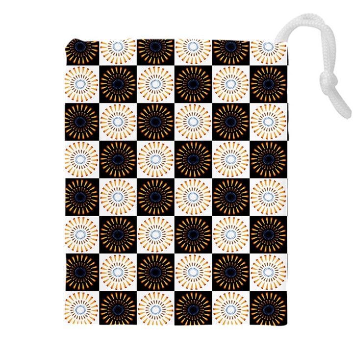 Illustration Checkered Pattern Decoration Drawstring Pouch (5XL)