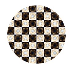 Illustration Checkered Pattern Decoration Mini Round Pill Box (pack Of 5) by Amaryn4rt