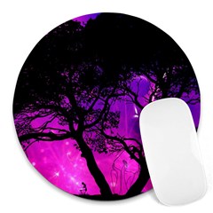 Tree Men Space Universe Surreal Round Mousepads by Amaryn4rt