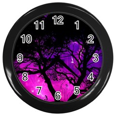 Tree Men Space Universe Surreal Wall Clock (black)