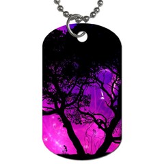 Tree Men Space Universe Surreal Dog Tag (two Sides) by Amaryn4rt