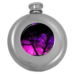 Tree Men Space Universe Surreal Round Hip Flask (5 Oz) by Amaryn4rt