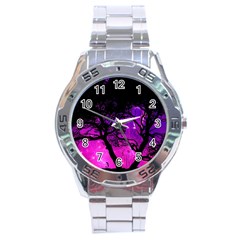 Tree Men Space Universe Surreal Stainless Steel Analogue Watch by Amaryn4rt