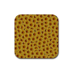 Floral Wallpaper Floral Background Rubber Coaster (square) by Amaryn4rt