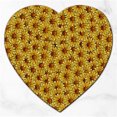 Floral Wallpaper Floral Background Jigsaw Puzzle (heart) by Amaryn4rt