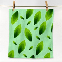 Background Pattern Leaves Nature Face Towel by Amaryn4rt