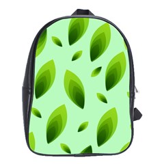 Background Pattern Leaves Nature School Bag (large) by Amaryn4rt