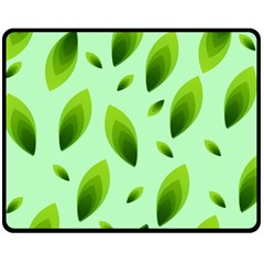 Background Pattern Leaves Nature Fleece Blanket (medium) 