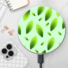 Background Pattern Leaves Nature Wireless Charger by Amaryn4rt