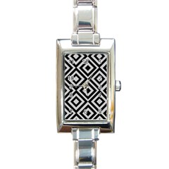 Background Pattern Geometric Rectangle Italian Charm Watch