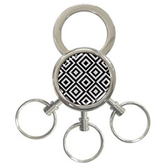 Background Pattern Geometric 3-Ring Key Chain