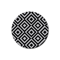 Background Pattern Geometric Rubber Round Coaster (4 pack)