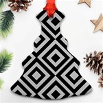 Background Pattern Geometric Christmas Tree Ornament (Two Sides) Front