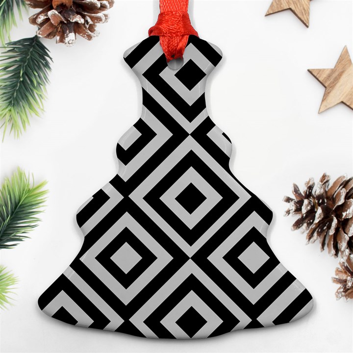 Background Pattern Geometric Christmas Tree Ornament (Two Sides)